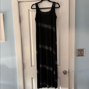 Black Sparkle Maxi Dress - Sleeveless Evening Gown